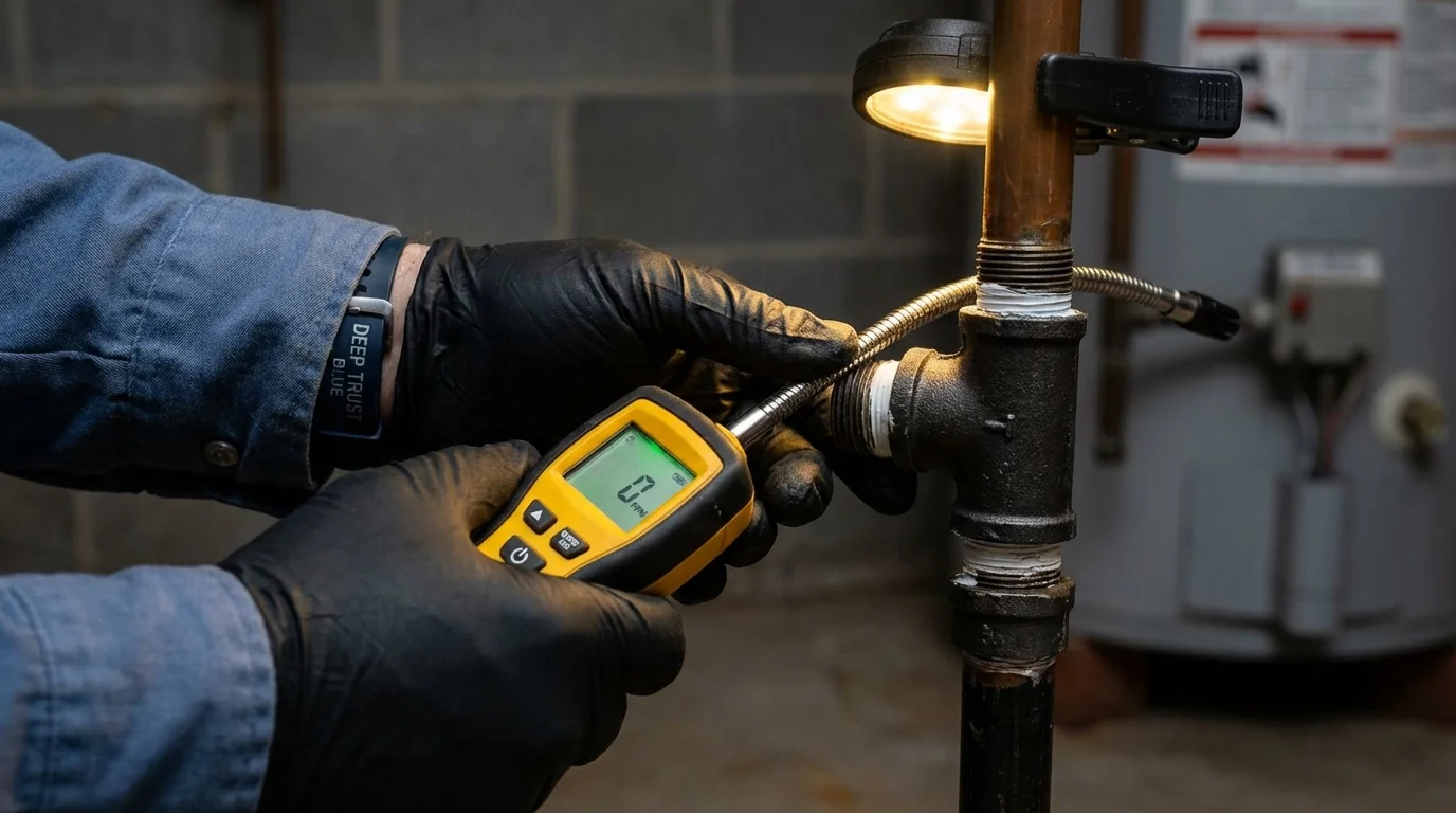 Gas leak detection with electronic sniffer by Johns Plumbing LLC in Bayonne