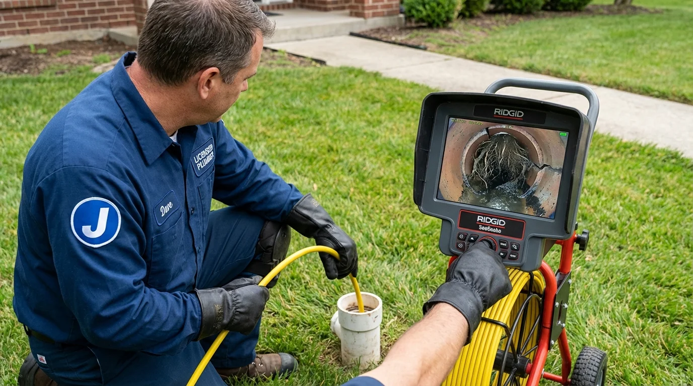 Sewer camera inspection being performed by Johns Plumbing LLC in Bayonne